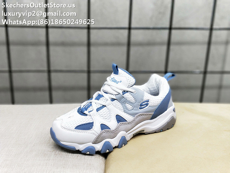 Skechers D'Lites 2 Unisex Sneakers White Grey Blue 35-44